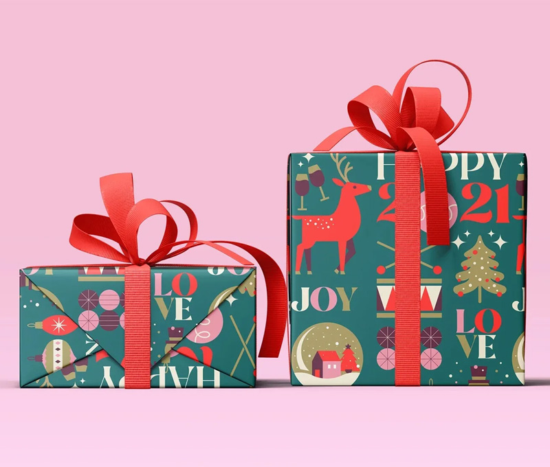 圣诞贺卡、插画及礼品包装纸设计 资源-优导uide.cn-设计创意网址导航