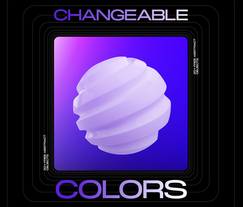 20个免费可商用 3D 抽象形状 资源-优导uide.cn-设计创意网址导航