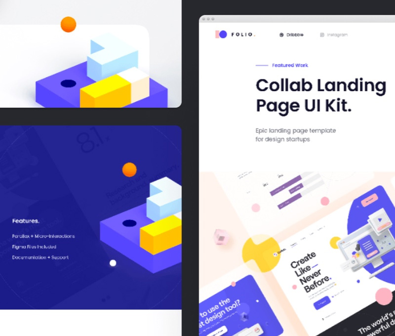 设计师作品集展示模板（包含源文件和HTML） 资源-优导uide.cn-设计创意网址导航